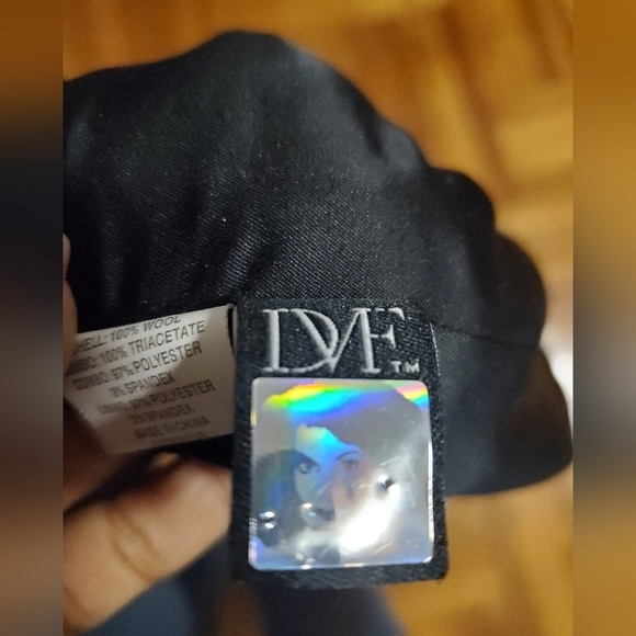 Diane Von Furstenberg DVF Womens Wool Waneta Blazer Black Size 4 Shawl Collar - Picture 8 of 9